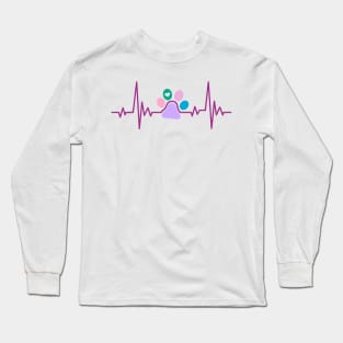 Cat Paw Print With Heartbeat, Cat Lover Gift Long Sleeve T-Shirt